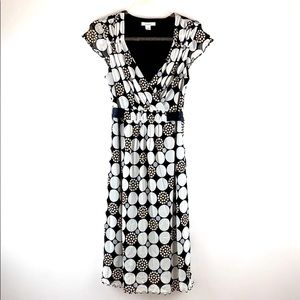 DRESSBARN | Polka Dot V-Neck Knee-Length Dress